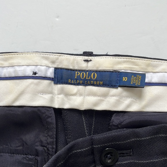 Polo Ralph Lauren Navy Pinstripe Wool Ankle Pants - Picture 6 of 7